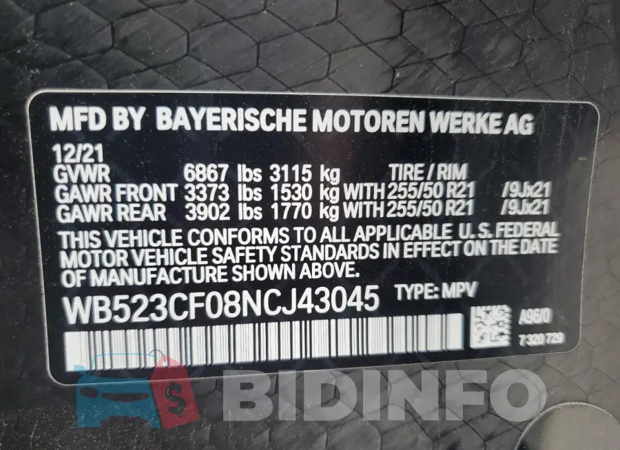 WB523CF08NCJ43045 Photo# 14