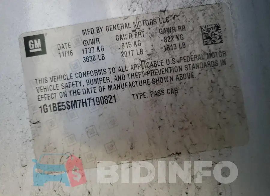 1G1BE5SM7H7190821 Photo# 12