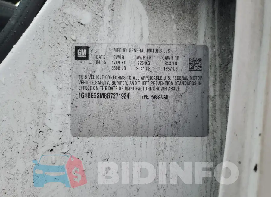1G1BE5SM8G7271924 Photo# 12