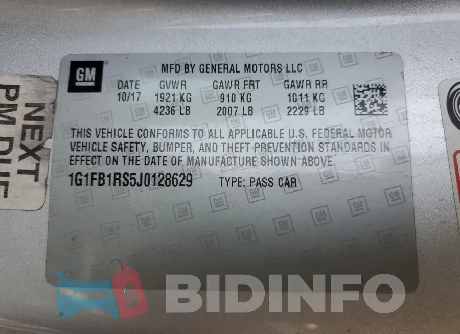 1G1FB1RS5J0128629 Photo# 12
