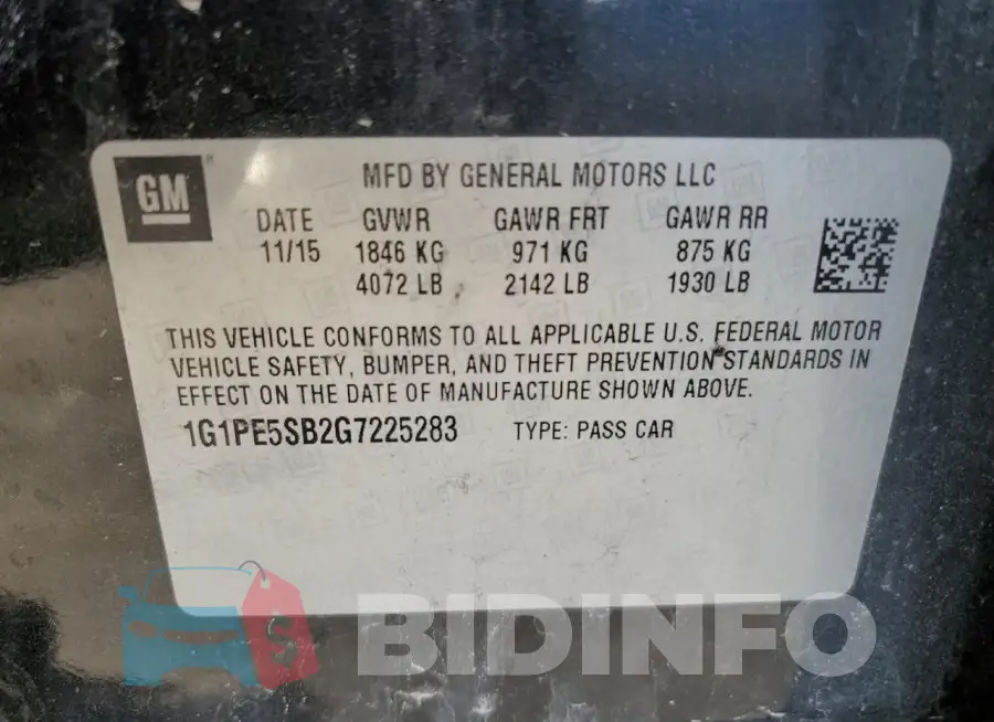 1G1PE5SB2G7225283 Photo# 13