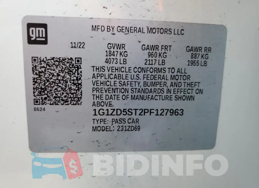 1G1ZD5ST2PF127963 Photo# 12