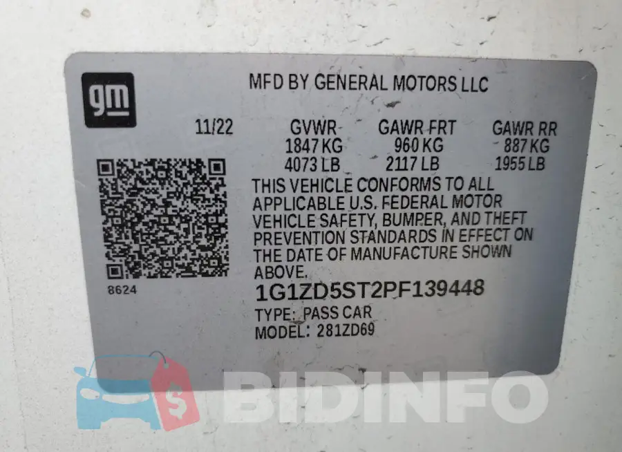 1G1ZD5ST2PF139448 Photo# 13