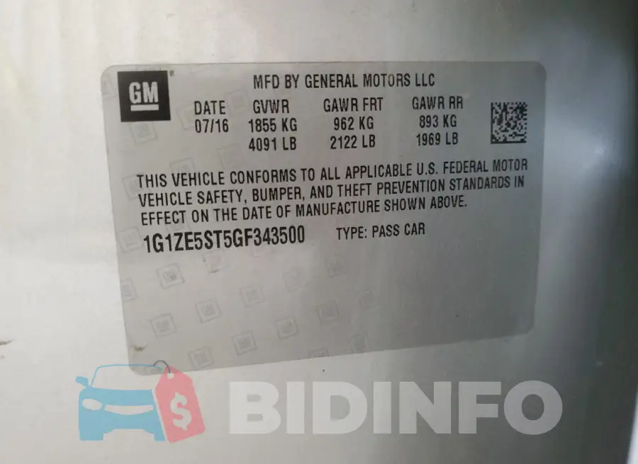 1G1ZE5ST5GF343500 Photo# 12