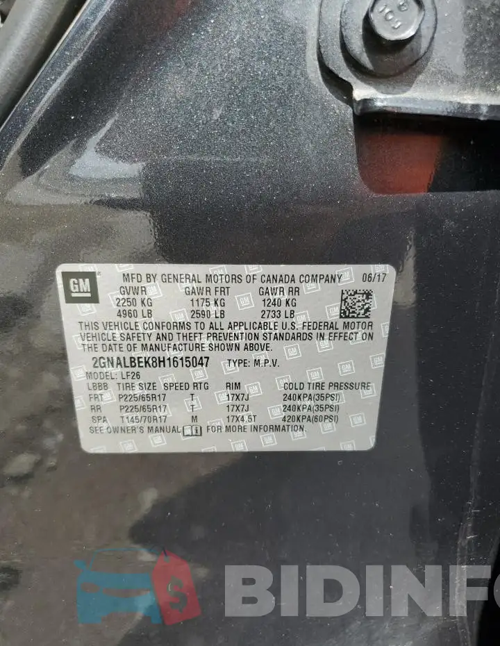 2GNALBEK8H1615047 Photo# 13