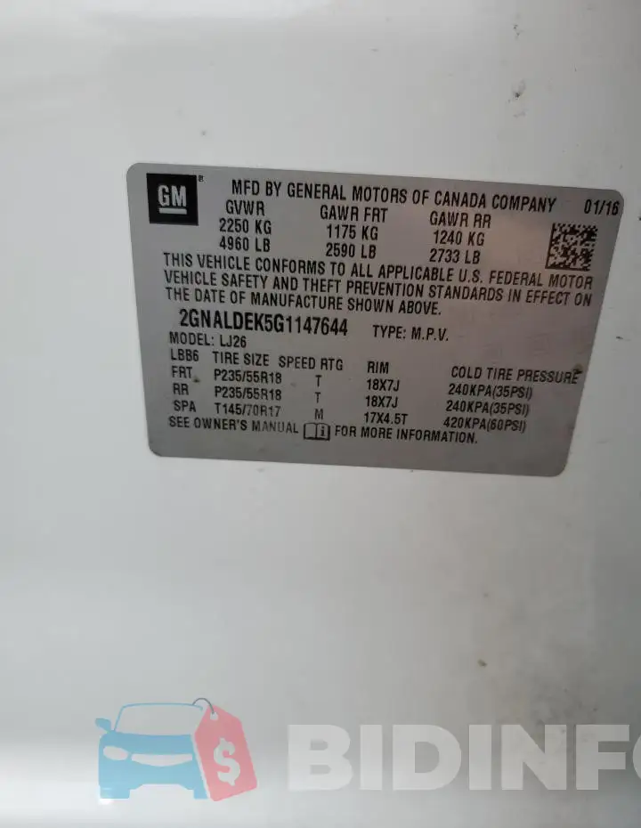 2GNALDEK5G1147644 Photo# 13
