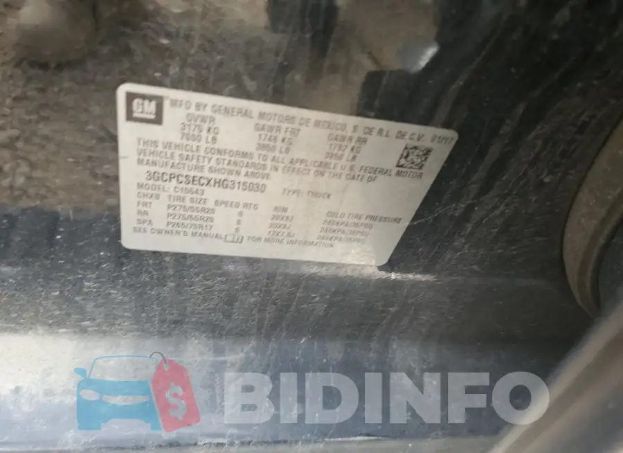 3GCPCSECXHG315030 Photo# 12