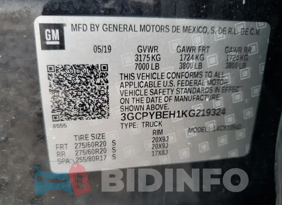 3GCPYBEH1KG219324 Photo# 12