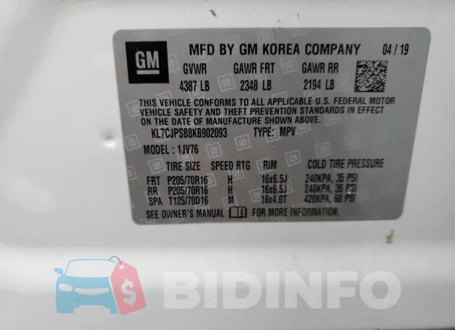 KL7CJPSB8KB902093 Photo# 12