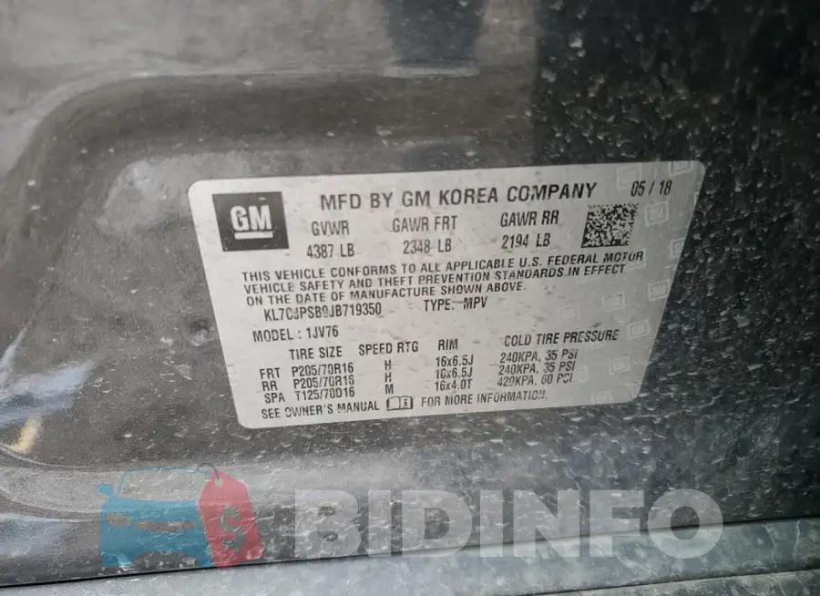 KL7CJPSB9JB719350 Photo# 13