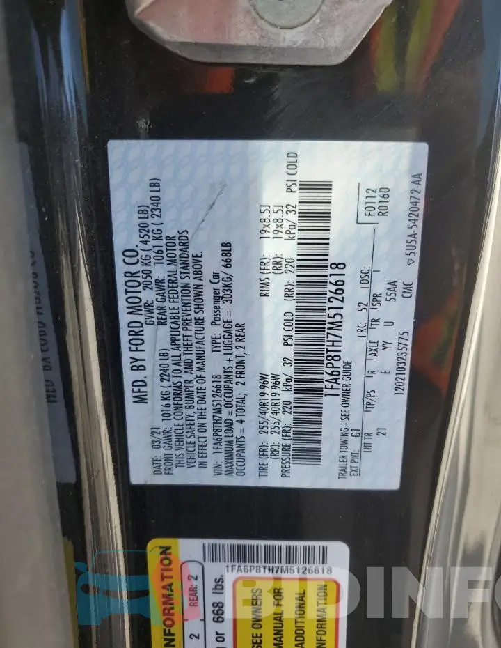 1FA6P8TH7M5126618 Photo# 13