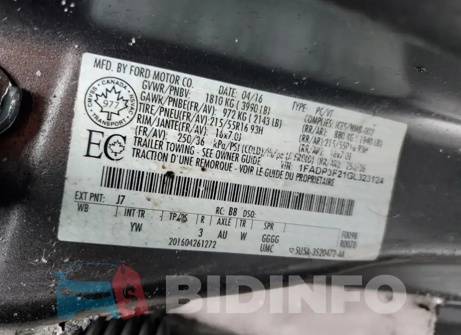 1FADP3F21GL323124 Photo# 13