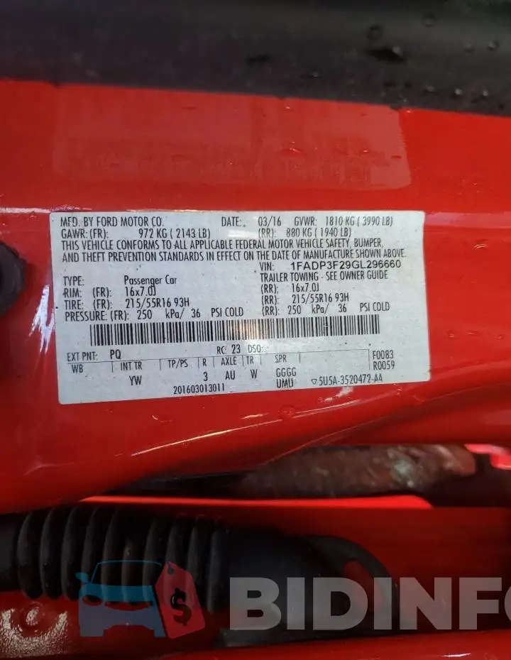 1FADP3F29GL296660 Photo# 12