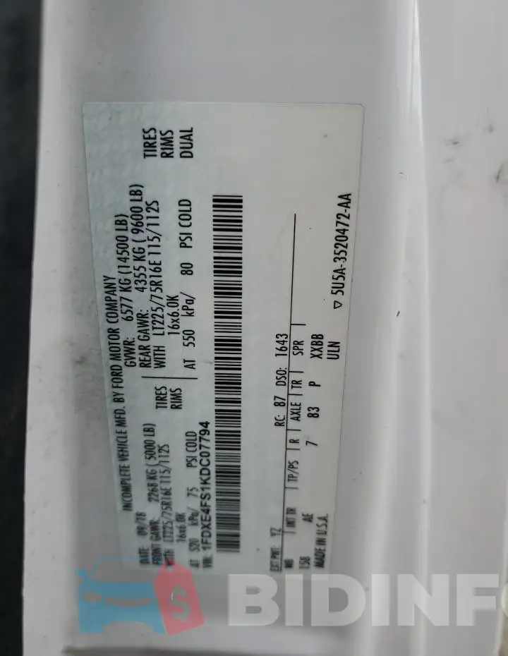 1FDXE4FS1KDC07794 Photo# 12