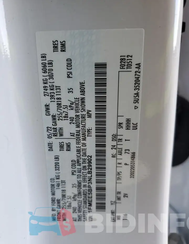 1FMEE5BP3NLB29902 Photo# 13