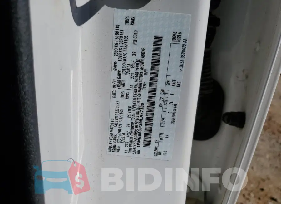 1FMEE5DP2MLA87380 Photo# 12