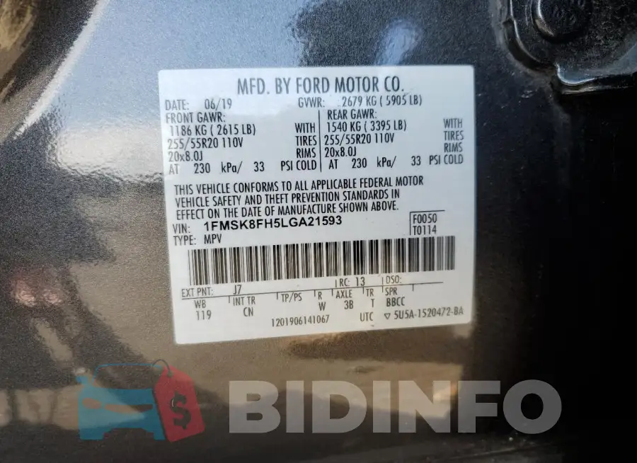 1FMSK8FH5LGA21593 Photo# 12