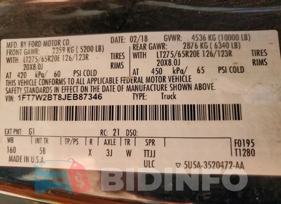 1FT7W2BT8JEB87346 Photo# 10