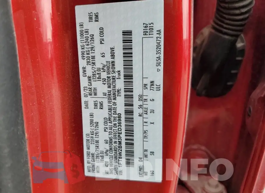 1FT8W2BM3PED36980 Photo# 12