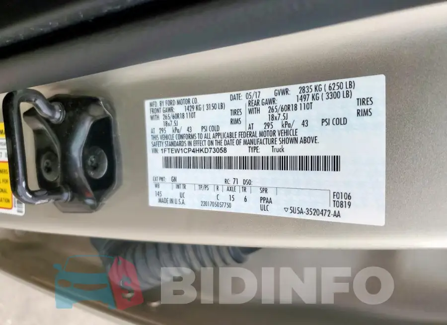 1FTEW1CP4HKD73058 Photo# 13