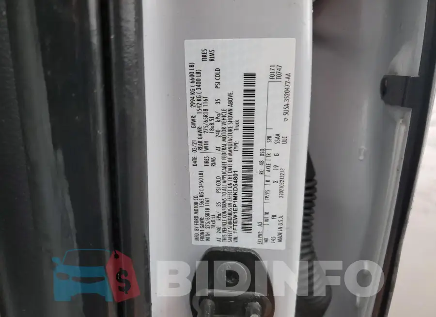 1FTEW1EP1MKD54801 Photo# 12