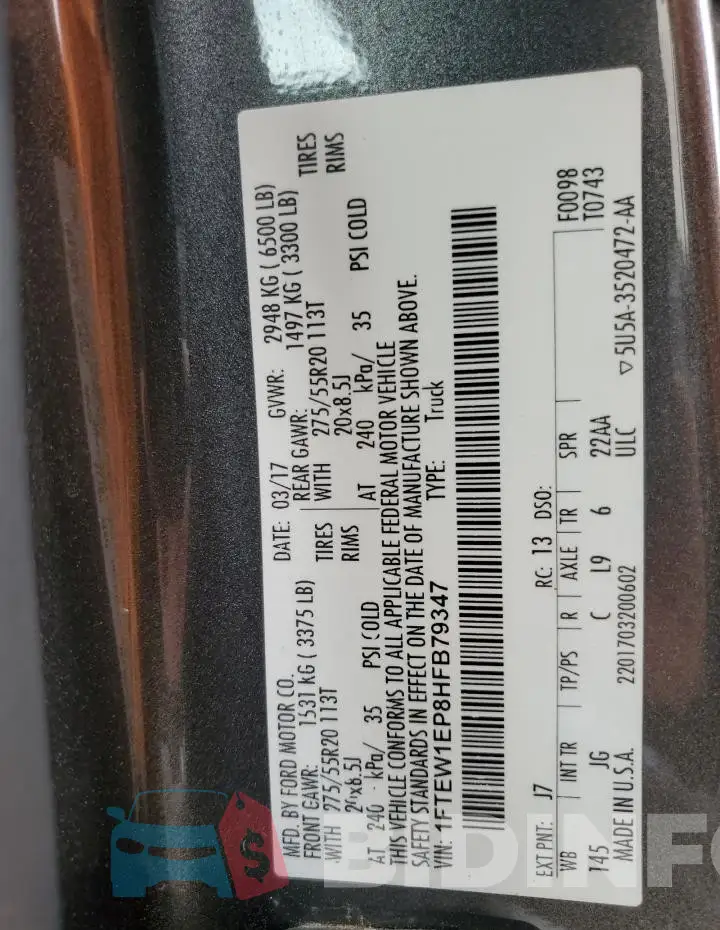 1FTEW1EP8HFB79347 Photo# 12