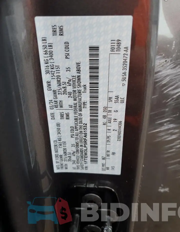1FTEW3LP5RFA61532 Photo# 12