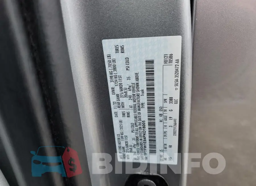 1FTFW1E84PKD18005 Photo# 12