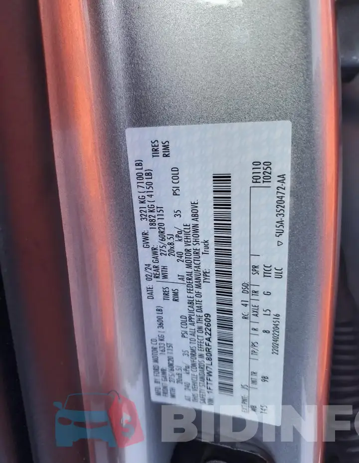 1FTFW7L80RFA22609 Photo# 12