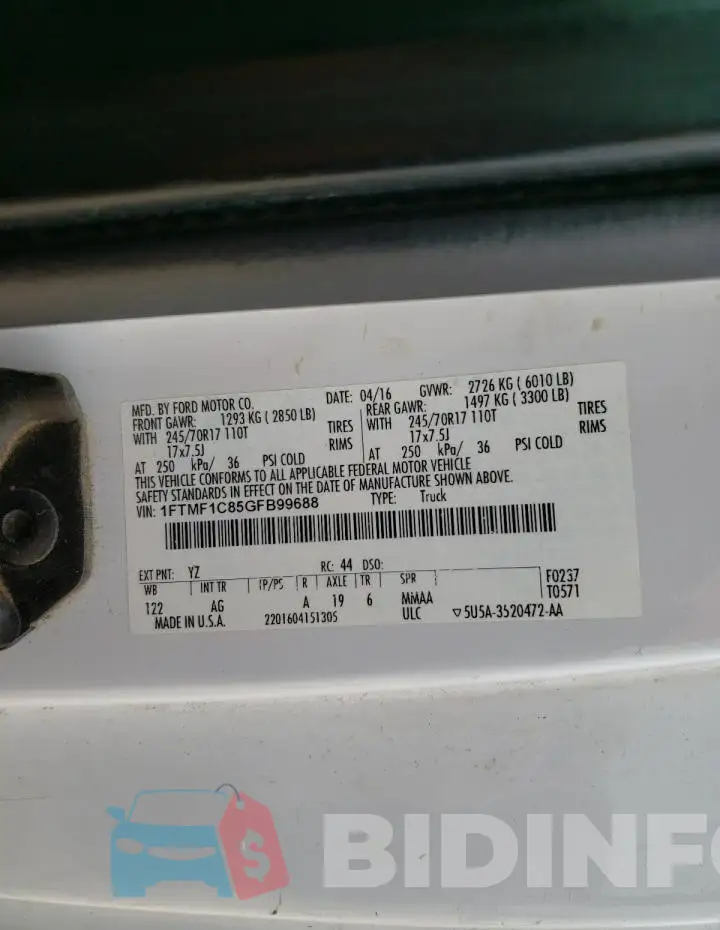 1FTMF1C85GFB99688 Photo# 13