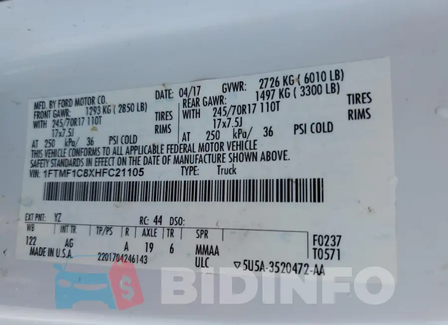 1FTMF1C8XHFC21105 Photo# 12