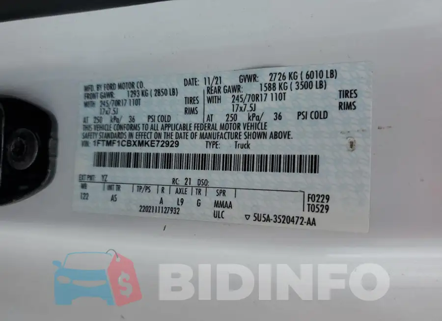 1FTMF1CBXMKE72929 Photo# 13