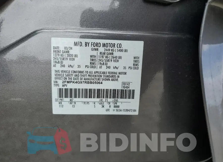 2FMPK4G97RBB05064 Photo# 13