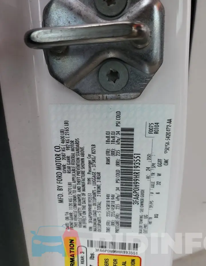 3FA6P0H99HR193551 Photo# 12