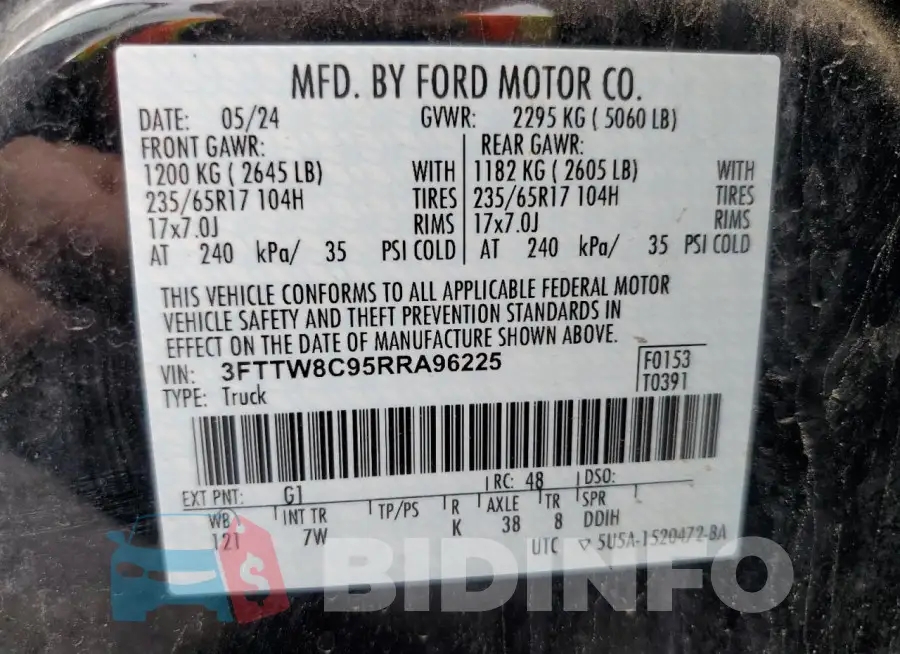 3FTTW8C95RRA96225 Photo# 12