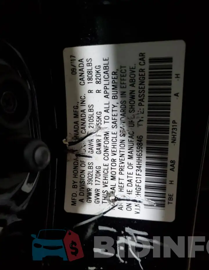2HGFC1F34HH659846 Photo# 12