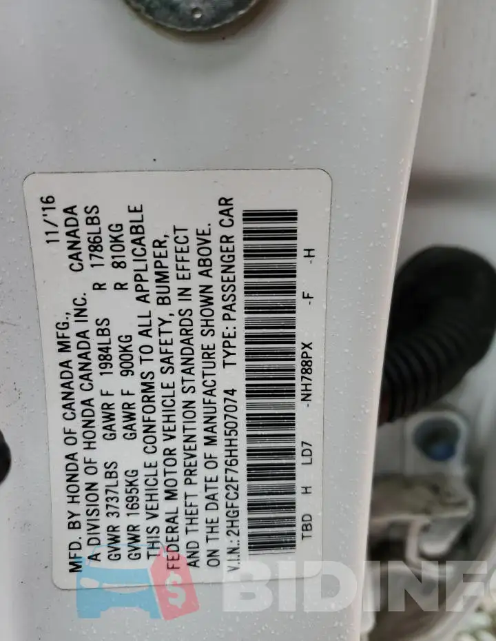 2HGFC2F76HH507074 Photo# 12