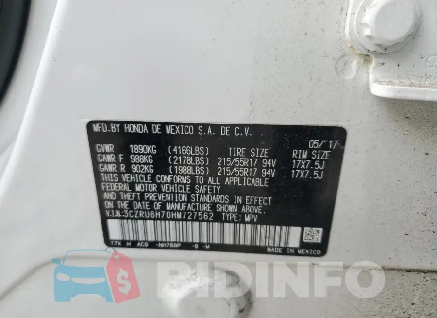 3CZRU6H70HM727562 Photo# 14
