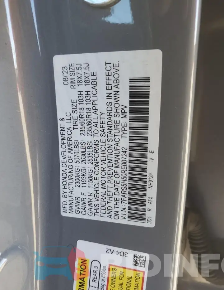 7FARS5H50RE007242 Photo# 13