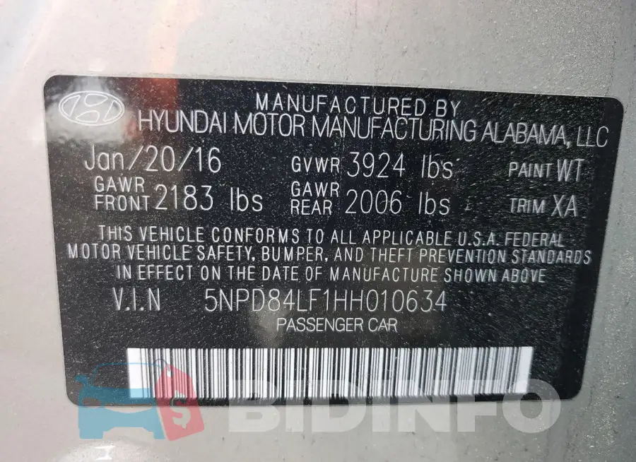 5NPD84LF1HH010634 Photo# 12
