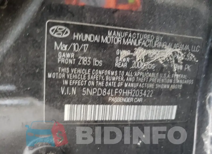 5NPD84LF9HH203422 Photo# 12