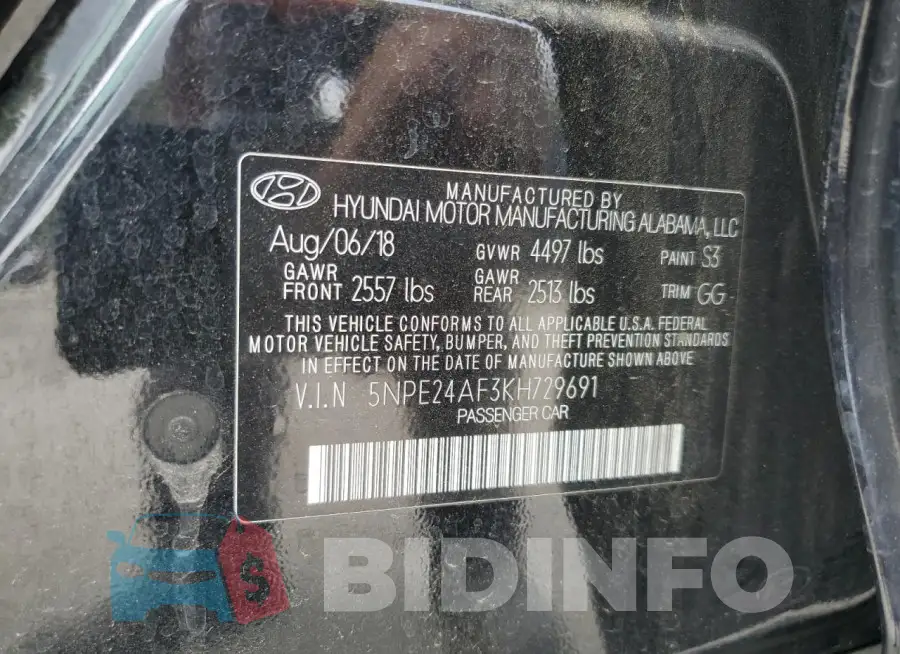 5NPE24AF3KH729691 Photo# 12