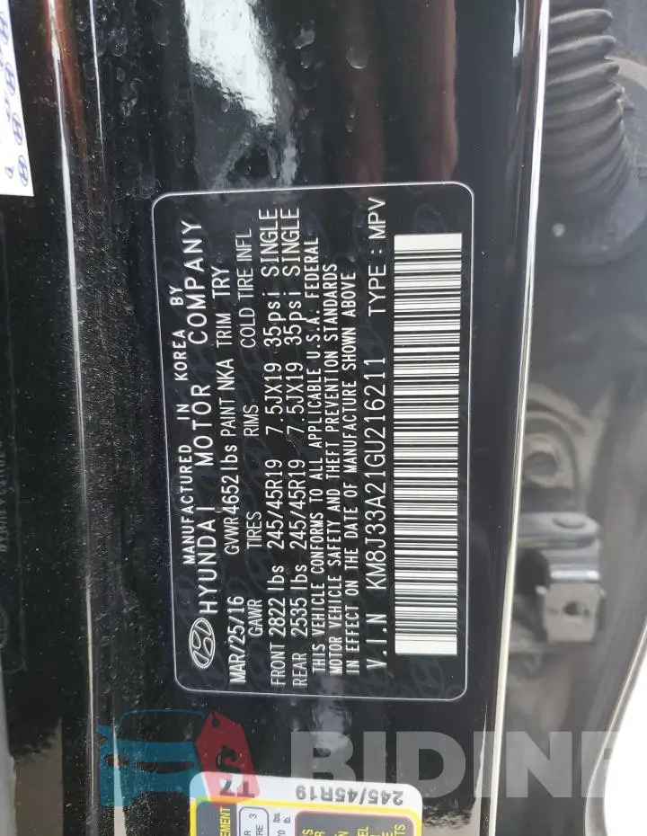 KM8J33A21GU216211 Photo# 13