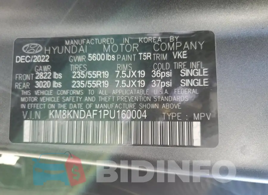 KM8KNDAF1PU160004 Photo# 13