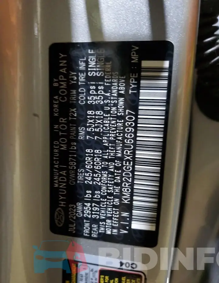 KM8R2DGEXRU669307 Photo# 14