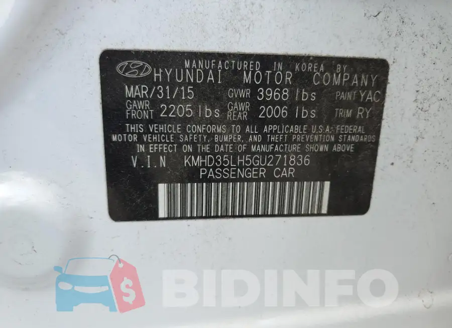 KMHD35LH5GU271836 Photo# 12
