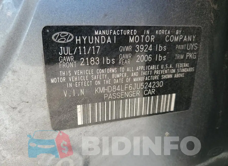 KMHD84LF6JU524230 Photo# 12