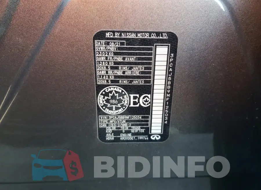 3PCAJ5BB9MF125034 Photo# 13