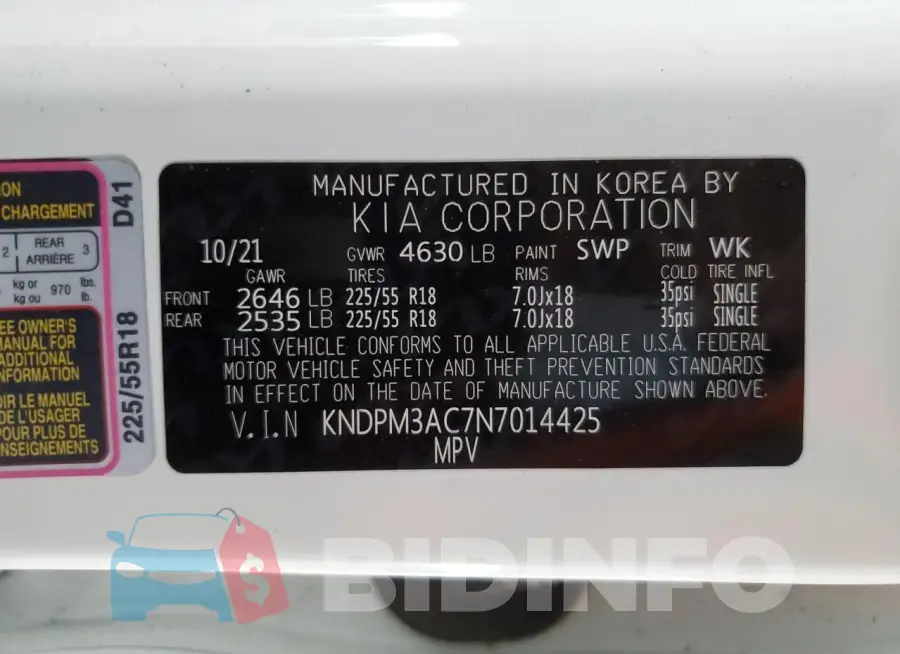 KNDPM3AC7N7014425 Photo# 12