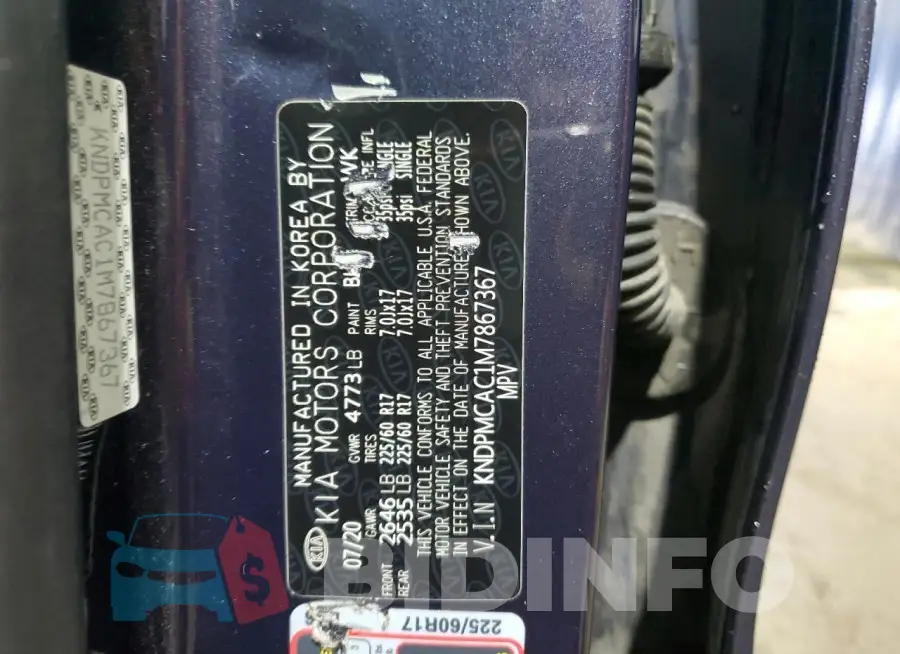 KNDPMCAC1M7867367 Photo# 13